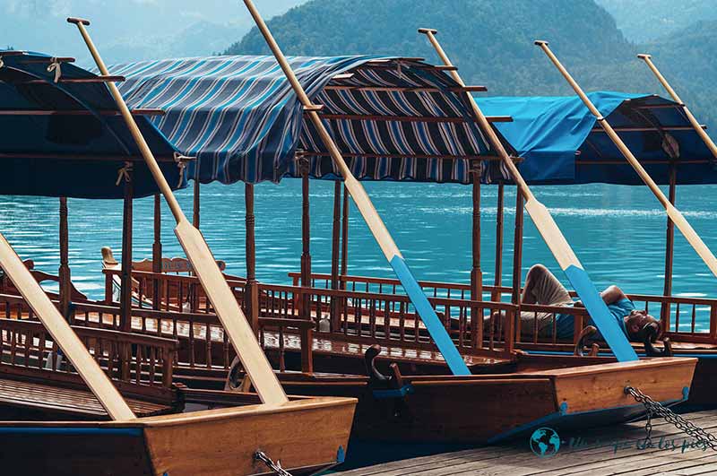 Pletna barco tradicional lago Bled